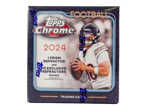 2024 Topps Chrome Football Factory Sealed 7 Pack Mega Box RIPPED LIVE ONLY