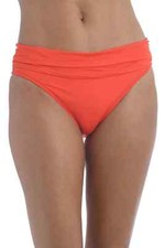 La Blanca Island Goddess Shirred Band Orange Hipster Bikini Bottom L25825 Size 2