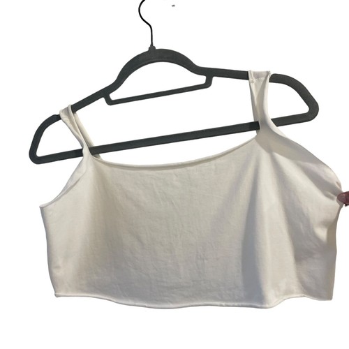 SKIMS Size XL Raw Edge Intimates Cami in Marble Cropped White Tank Top - Picture 7 of 8