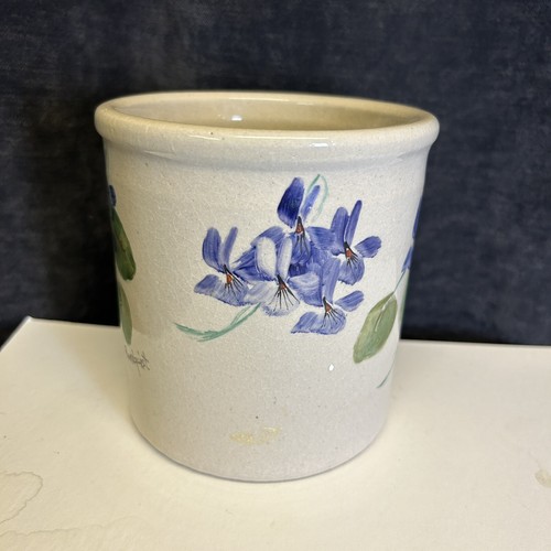 Robinson Ransbottom High Jar Hand Painted Rundquist Signed Purple Violets - Picture 5 of 10
