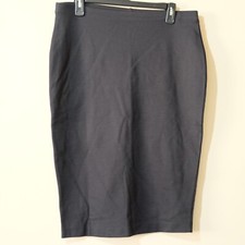 dip Black Knee Length Slits Back Pencil Skirt Women's L p95-93