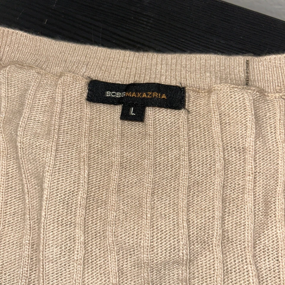 Cárdigan BCBGmaxazria para mujer mezcla de lana grande con botones tejido con cable manga larga Foto 2 de 4