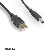 Kentek 3ft USB 2.0 Type A Male to DC 5.5x2.1mm Power Cord Converter for Charging