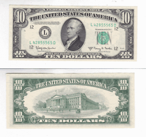 1950-C $10 San Francisco District Federal Reserve Note FR 2013-L Uncirculated