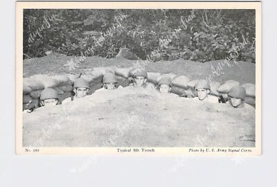 PPC Postcard WW1 Soldiers Typical Slit Trench US Army Signal Corps | eBay