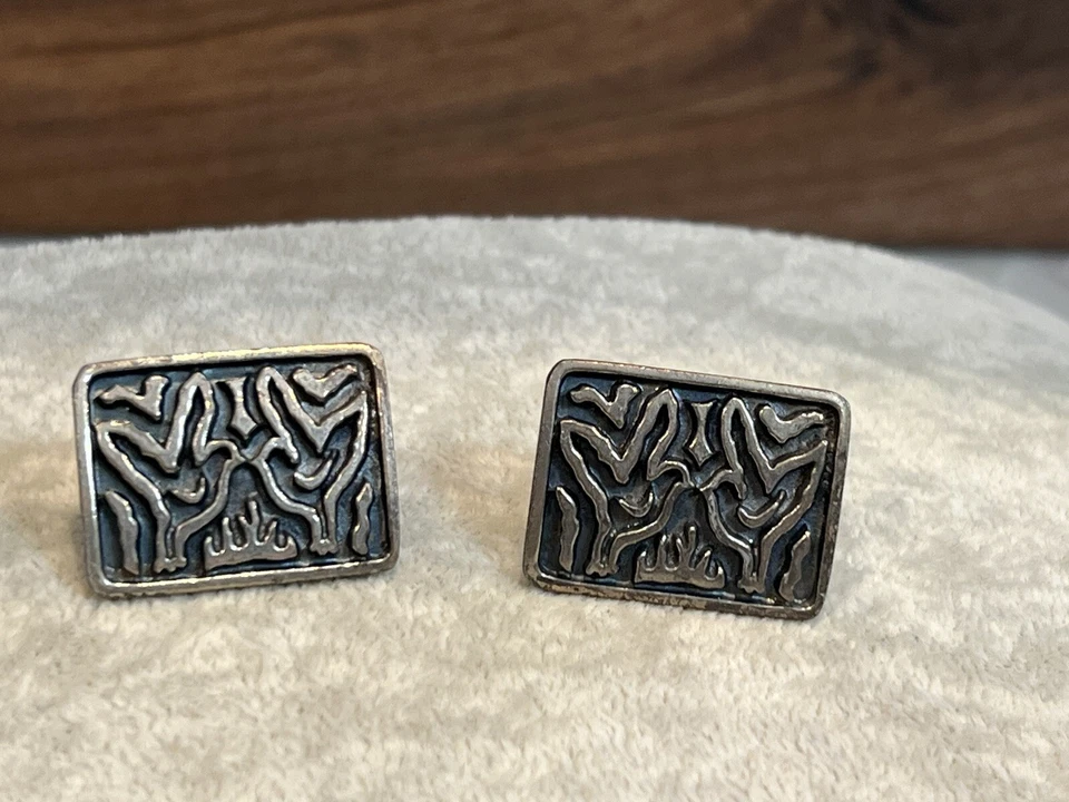 Gemelos vintage Southwestern Cactus Desert firmados Sancrest R Foto 2 de 4