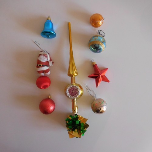 Lot 9 boules décorations guirlandes sapin Noël vintage art déco design XX France - Imagen 9 de 120