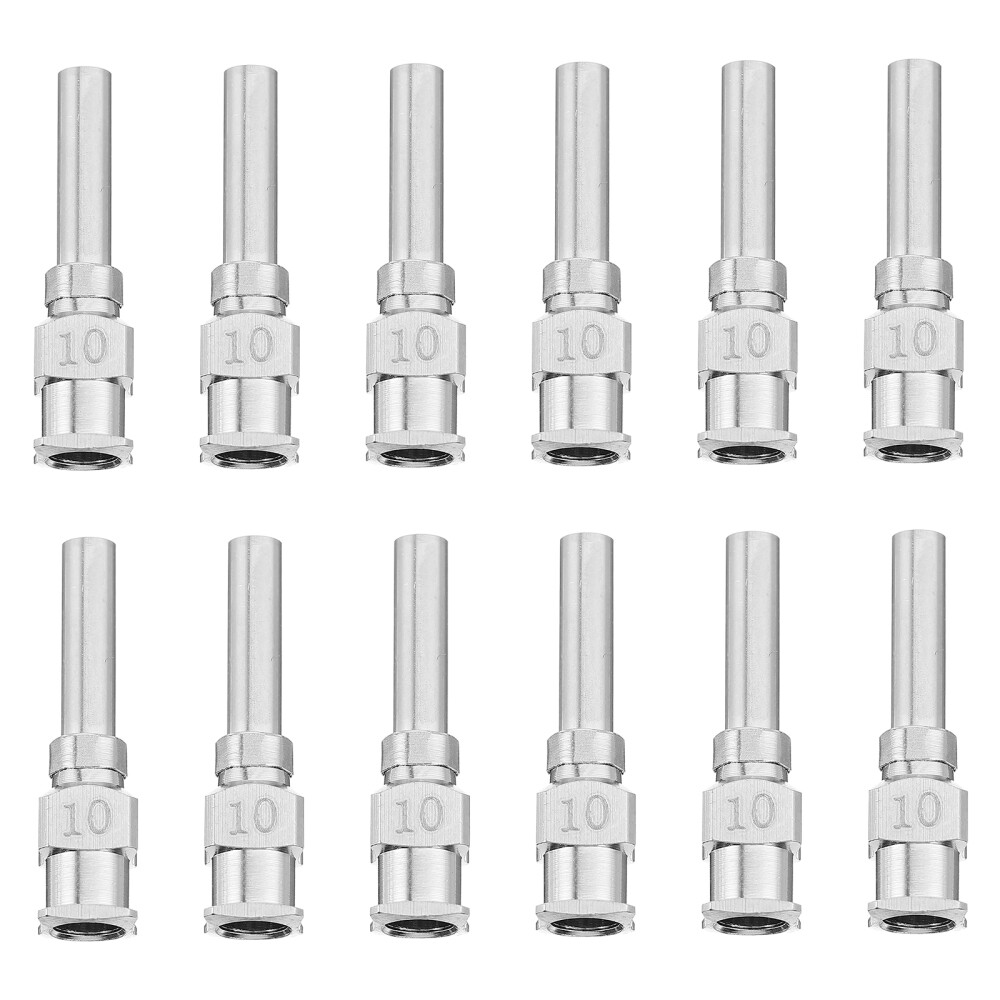 Lot De 12 Embouts émoussés En Acier Inoxydable Pour Distribution De Colle, Huile, Encre - Aiguilles De Précision