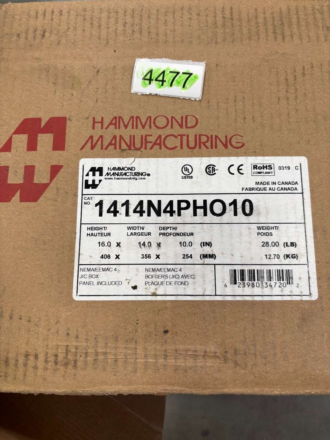 HAMMOND MANUFACTURING 1414N4PH010