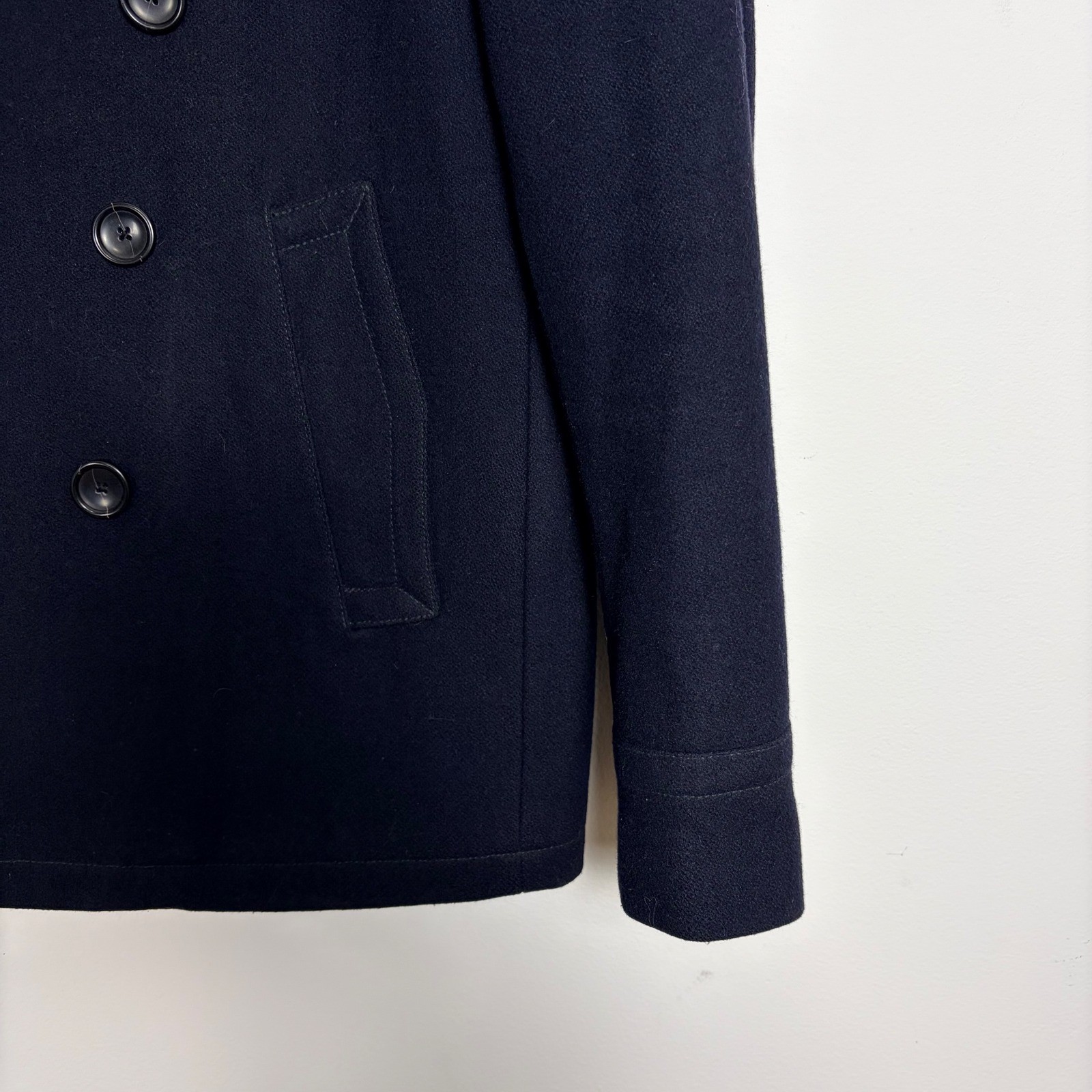 Banana Republic Wool Blend Double Breasted Peacoat Emmetex Italy Navy Medium