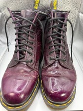 Vintage Purple Dr Martens 1460 Leather Boots-Made in England UK 6/US Women s 8