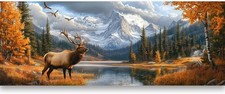 Large 5D Diamond Art Kits for Adults, Elk Diamond Painting Art Animals DIY Full
