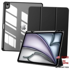 Case for New iPad Air 13 inch M4/M3/M2-2026/2025/2024 with Pencil A-black