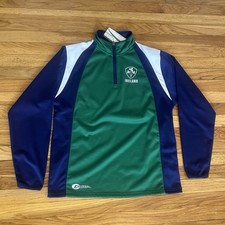 Croker Sports Ireland Mens 1/4 Zip Pullover Green Mens Size Medium