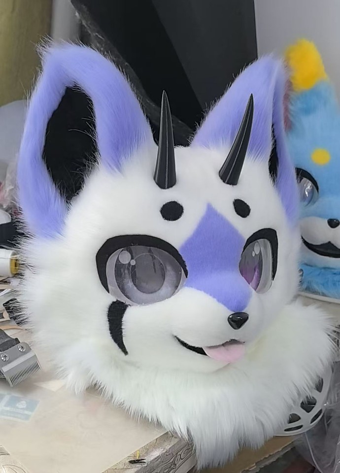 Tête De Mascotte Fursuit Husky Fox – Cosplay Halloween – Fourrure – Neuf