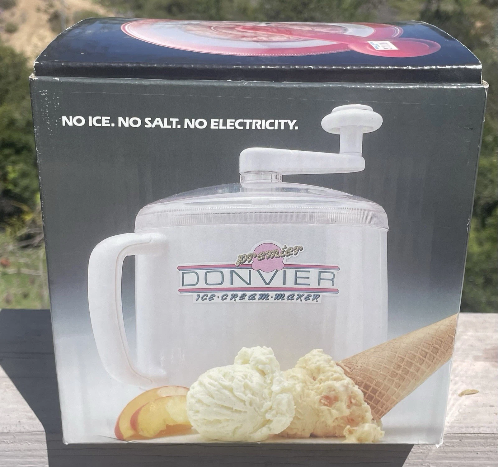 Vintage DONVIER PREMIER Crank Ice Cream Maker (Red) Made in Japan
