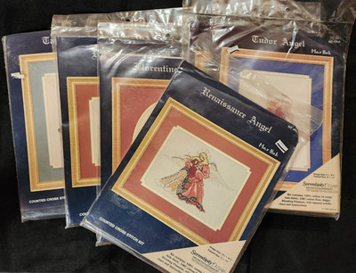 Serendipity Designs Angel Cross Stitch Kits by Mar Bek -Lot of 6 Sealed Kits