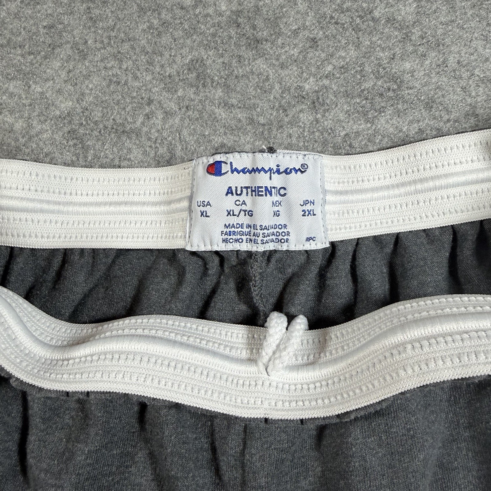 Champion Sweat Shorts Mens XL Gray Knit Athletic Drawstring Baggy Grunge Gym thumbnail 4