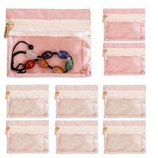 6 Pcs/set Travel Jewelry Organizer, Mini Pouch with Clear Zipper Pocket