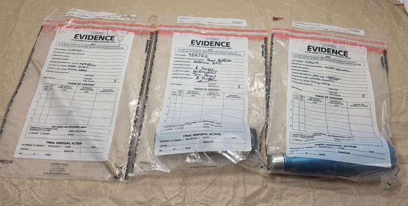 3 Batman Gotham CSI Evidence Bag TV Series Prop With Evidence Inside!  (#682)