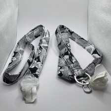 Vera Bradley TWO Wide LanyardS Bedford Blooms Black White Floral New With Tags