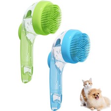 Pet Bath Brush, 2 Pack Dog Bath Brush 2 in 1 Cat Shampoo Brush with Soap Disp...