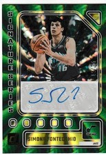 SIMONE FONTECCHIO 2023-24 PANINI DONRUSS SIGNATURE SERIES GREEN FOIL AUTO #/75.