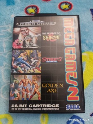 MEGA GAMES 2 (Golden Axe, Shinobi, Streets of Rage) SEGA Megadrive (CIB, sehr guter Zustand)