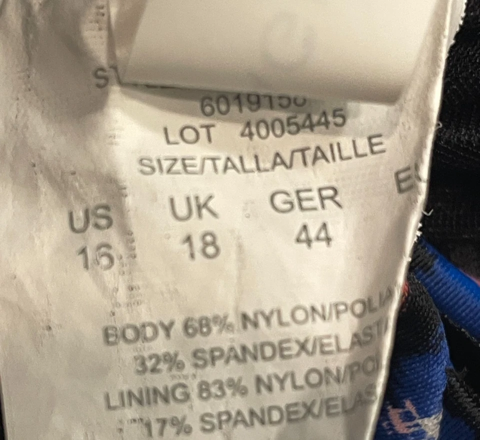 Traje de baño Magicsuit Drew One Piece talla 16 patrón azul naranja NUEVO venta al por menor $162 Foto 4 de 4