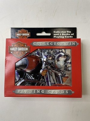 NEW Harley Davidson Playing Cards In Collector Tin 2 Decks In Original Box 2003