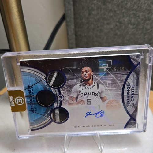 202526 Topps 3 Stephon Castle Spurs Veteran 3 Patch Auto Blue 15 Jersey  G2U