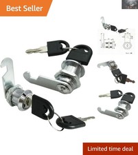 Secure Cylinder Cam Lock Set for Cabinets Toolboxes - Keyed Alike, 2-Pack