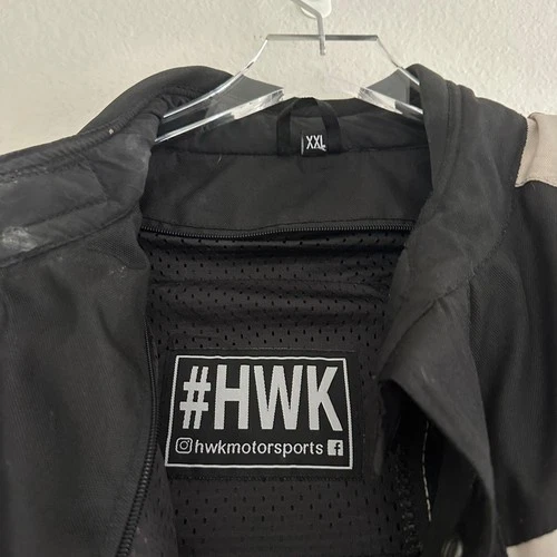 HWK Motorcycle Jacket Mens XXL Grey Black Padded Armor Vent Biker Touring image 3