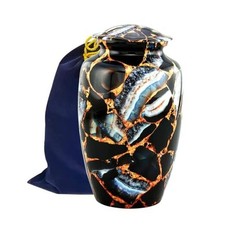 Memorial Cremation Urns for Human Ashes  Handcrafted Large Luxury Black Large