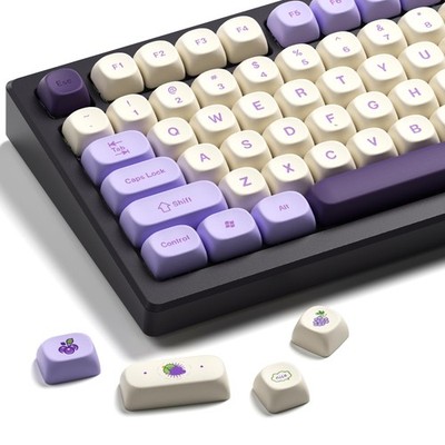 XVX MOA Profile Purple Grape Theme PBT Dye-Sub Keycaps, Custom Keycap Set for...