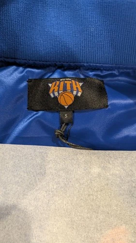 KITH x Knicks NBA Finals Satin Bomber Jacket 2026 Championship Blue Men’s Size S image 3
