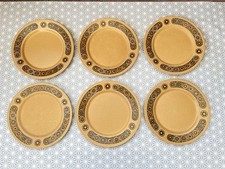 Vintage Kiln Craft Bacchus 6 Small Dinner Lunch 23cm Plates 70's Retro Dining