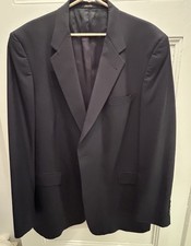Hart Schaffner Marx Nordstrom Navy Blue Wool Blazer Sport Coat 48L Made in USA