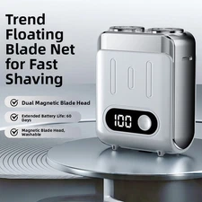 Silver Dual-engine travel fashion LED electric shaver washable-S7-3