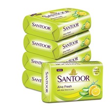 Santoor Aloe Fresh Soap With Lime For Radiant Looking Skin 125g 4 + 1 CA