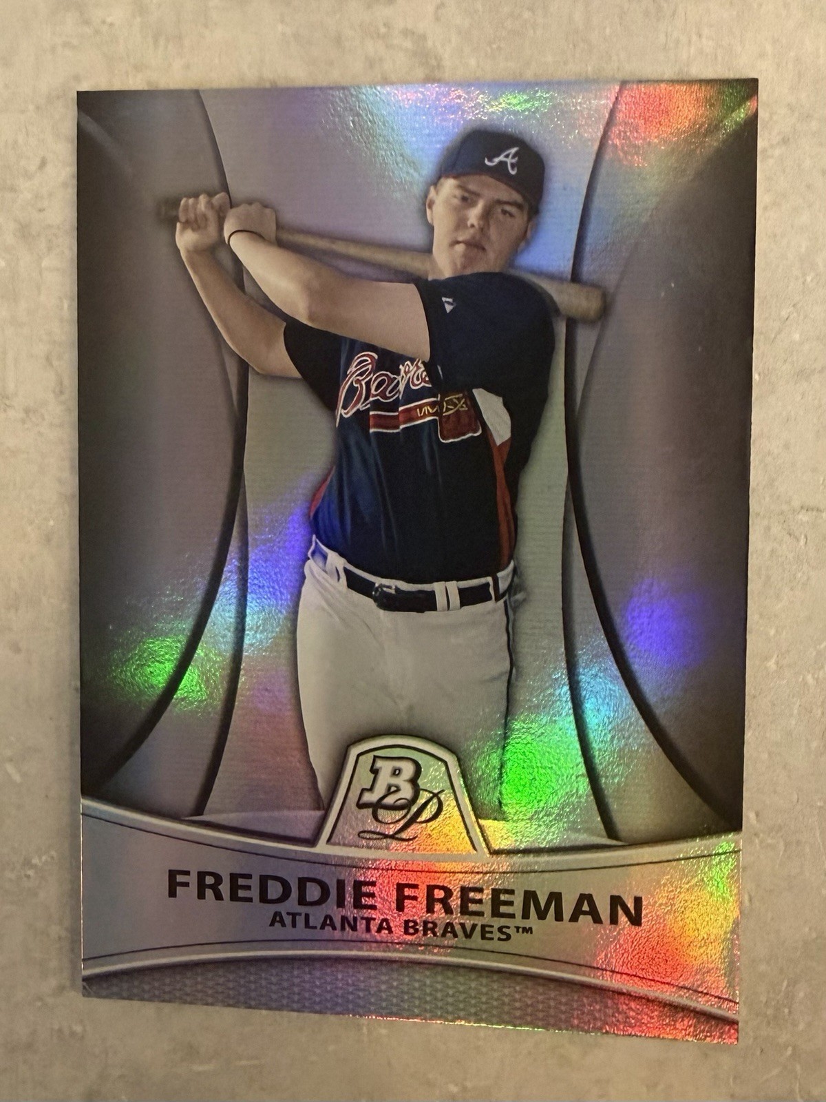 2010 Topps Bowman Platinum Freddie Freeman Refractor /999 Braves Prospect Rookie