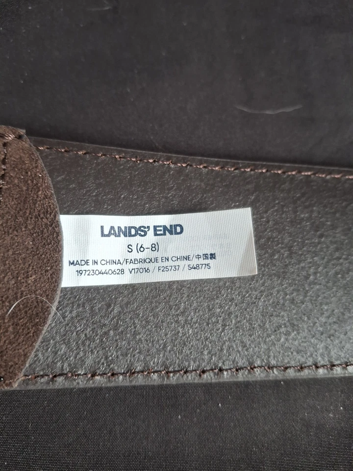 Land's End Women’s Wide Brown Suede Leather Belt Size S (6-8) 37 ½” X  1 7/8” - Image 3 of 4
