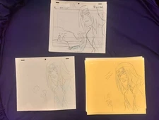 Naruto Studio Perriot Douga/Genga not cel Neji Hyuga Full sketch layout