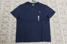 New Polo Ralph Lauren Men's V-Neck T-Shirt Tee - LARGE - Navy Blue Heather