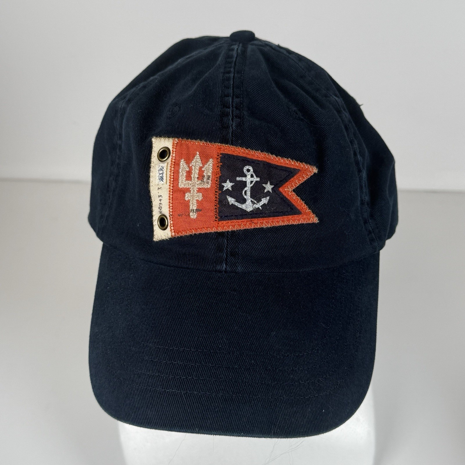 VTG Polo Ralph Lauren Naval Rescue Patch Strapback Hat Ocean Division Blue