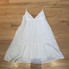 Garage Babydoll Dress Women's XS White Tiered Mini Sundress
