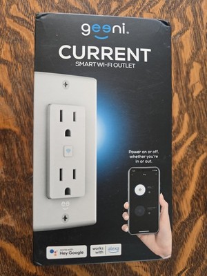Geeni Smart WiFi in-Wall 2 Outlets Requires 2.4 GHz WiFi - No Hub Required - NEW
