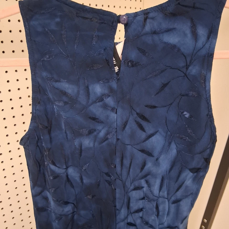 Vestido recto vintage años 90 azul bordado Y2K sin mangas 11/12 All That Jazz Foto 4 de 4