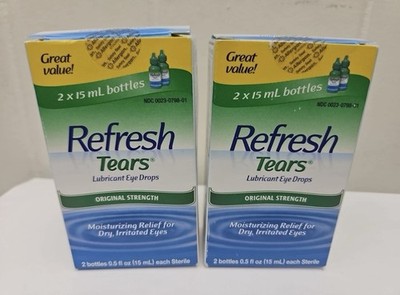 2X Twin Pack REFRESH Tears Lubricant Eye Drops, 4 Bottles  Exp: 2027