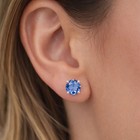 LAB CREATED 6.84 Cts TANZANITE EARRINGS 14K ROSE GOLD PLATED (.925) - NWT — photo 4